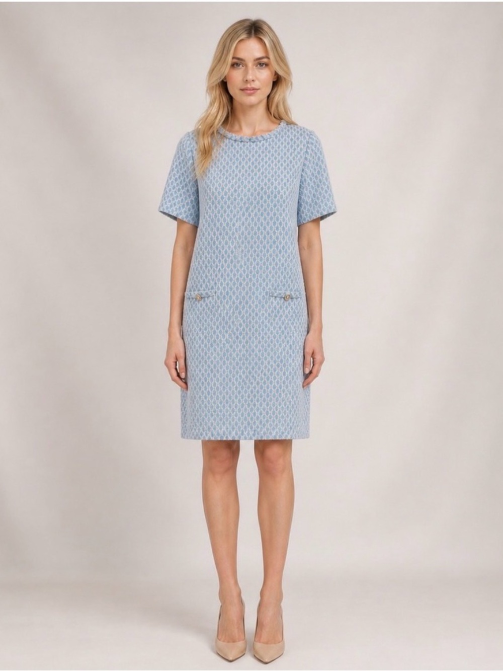 Rachel Zoe Light Blue Short Sleeve Shift Dress